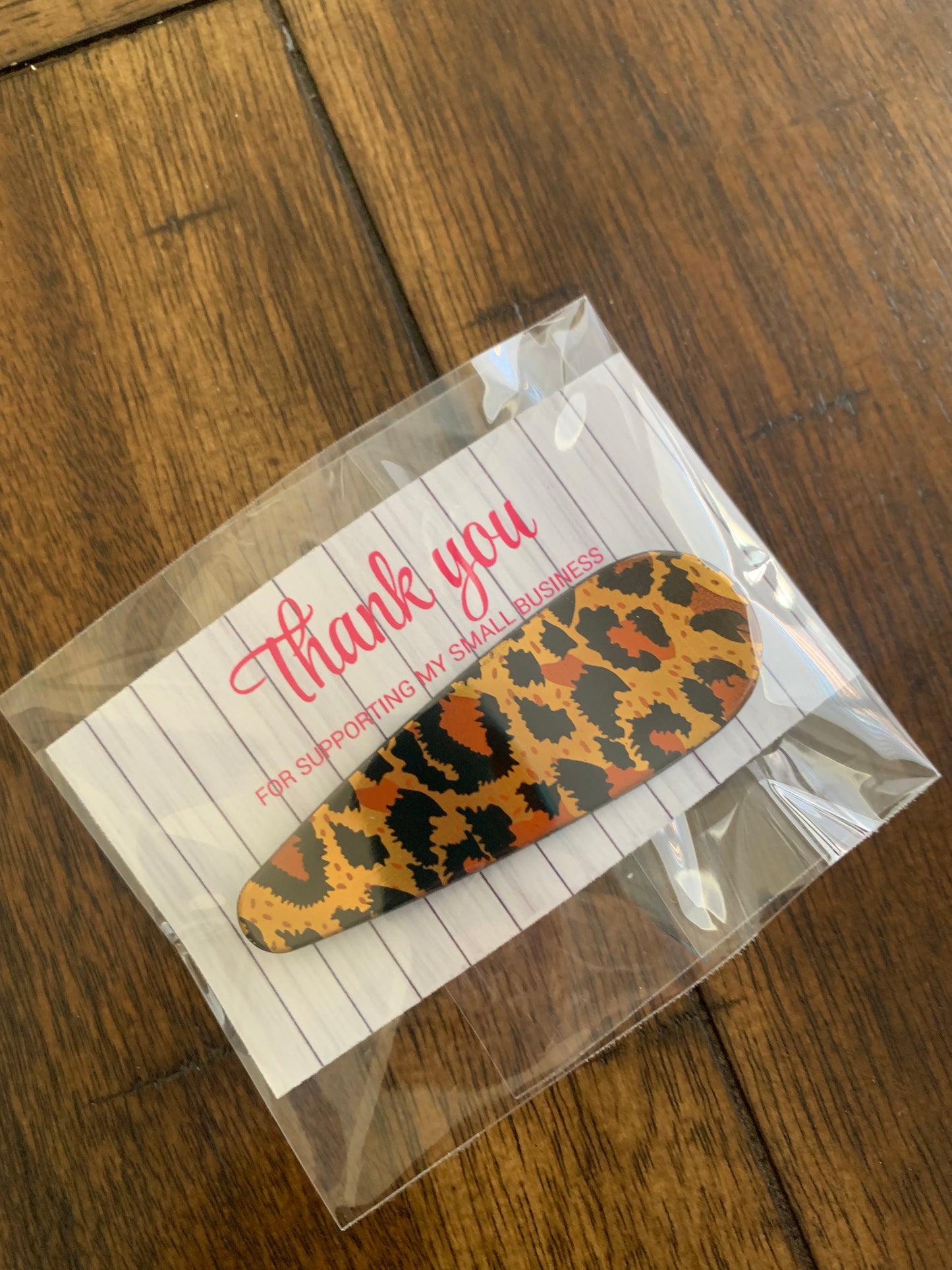 Bling Assorted large animal print hair clips thank you gift pack of 6