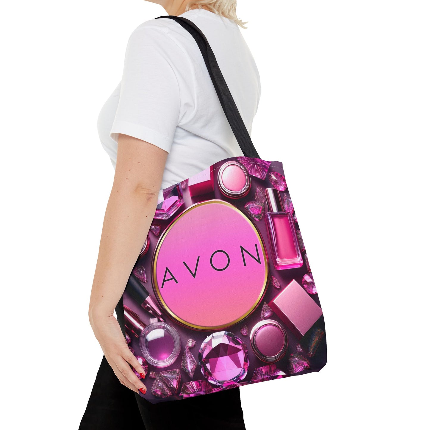 Glamorous AVON Tote Bag - Stylish Pink Cosmetics Design for Fashion Lovers