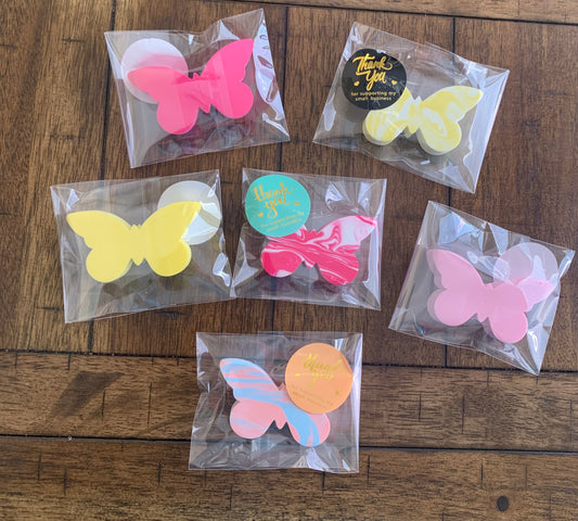 Bling Assorted butterfly make up sponge thank you gift pack of 6