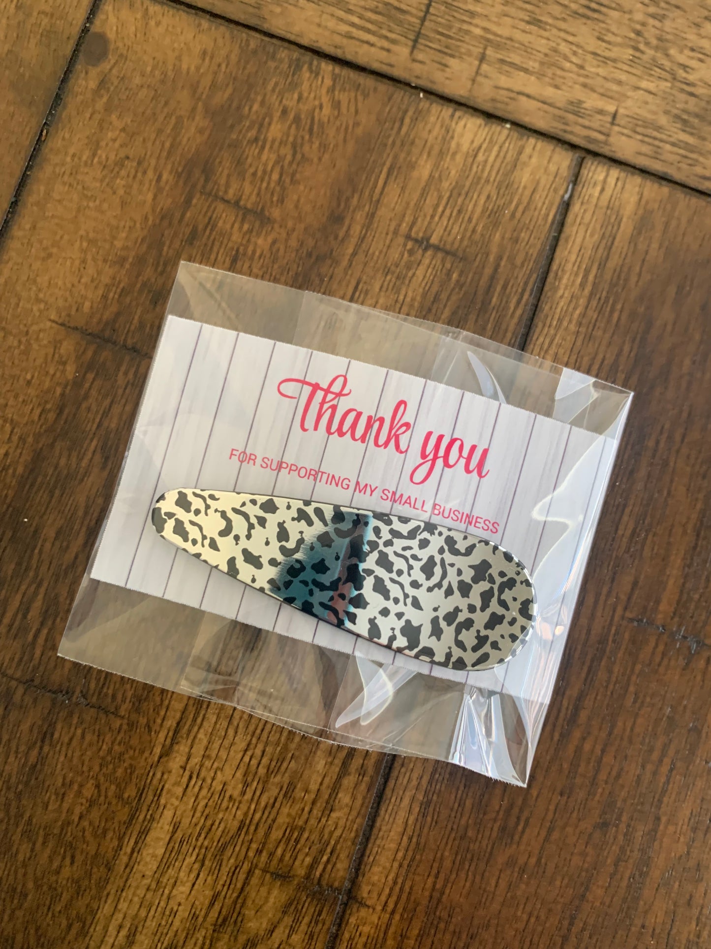 Bling Assorted large animal print hair clips thank you gift pack of 6
