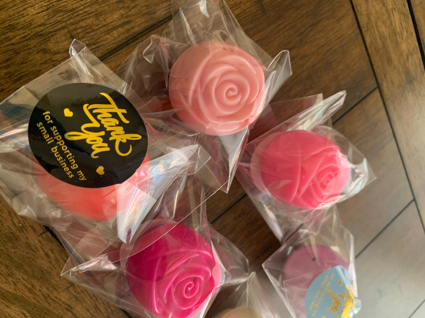 Bling Assorted rose oil lip balm of 4 thank you gift