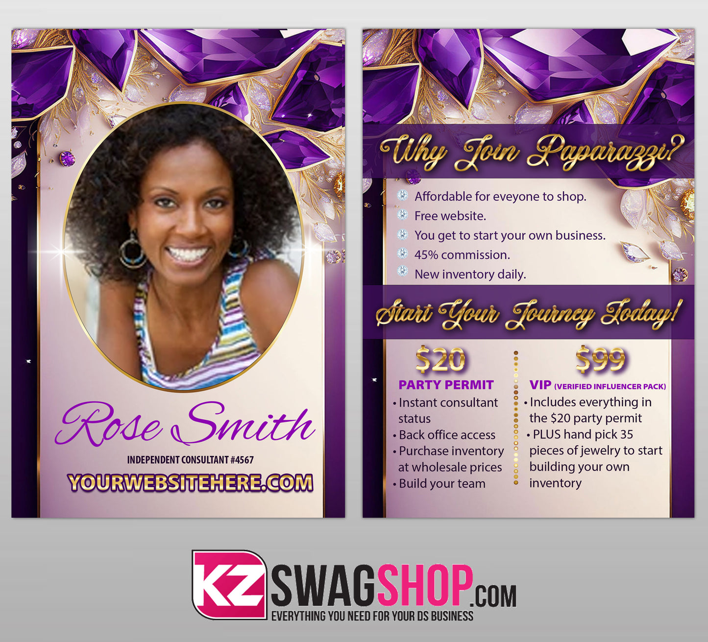 Bling 4x6 Opportunity Blitz Cards - ROYAL