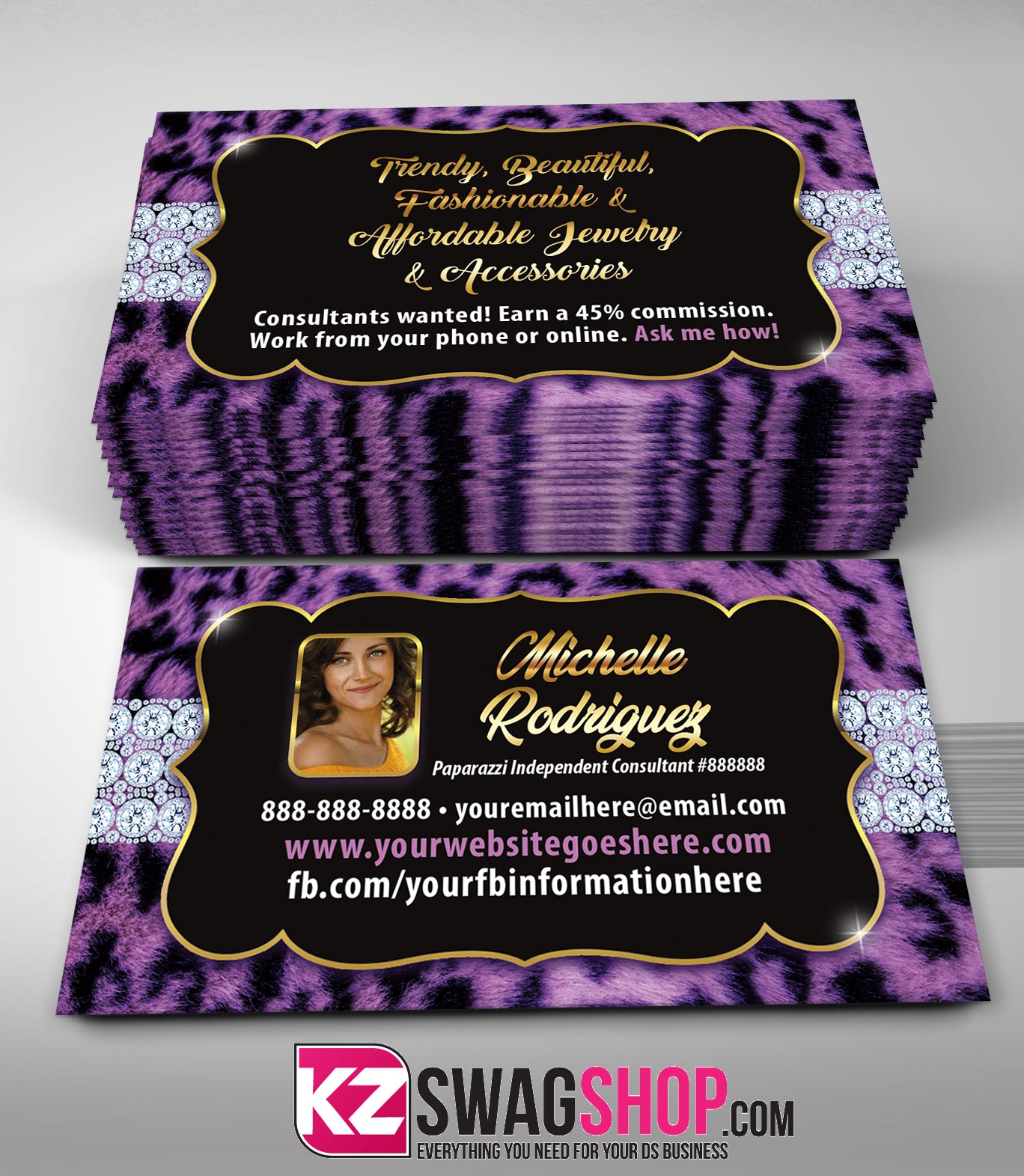 $8 Bling Jewelry Business Cards Style 32