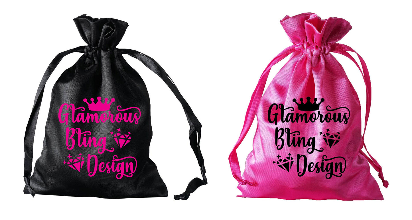 Bling 5x7 Personalized with logo satin bags