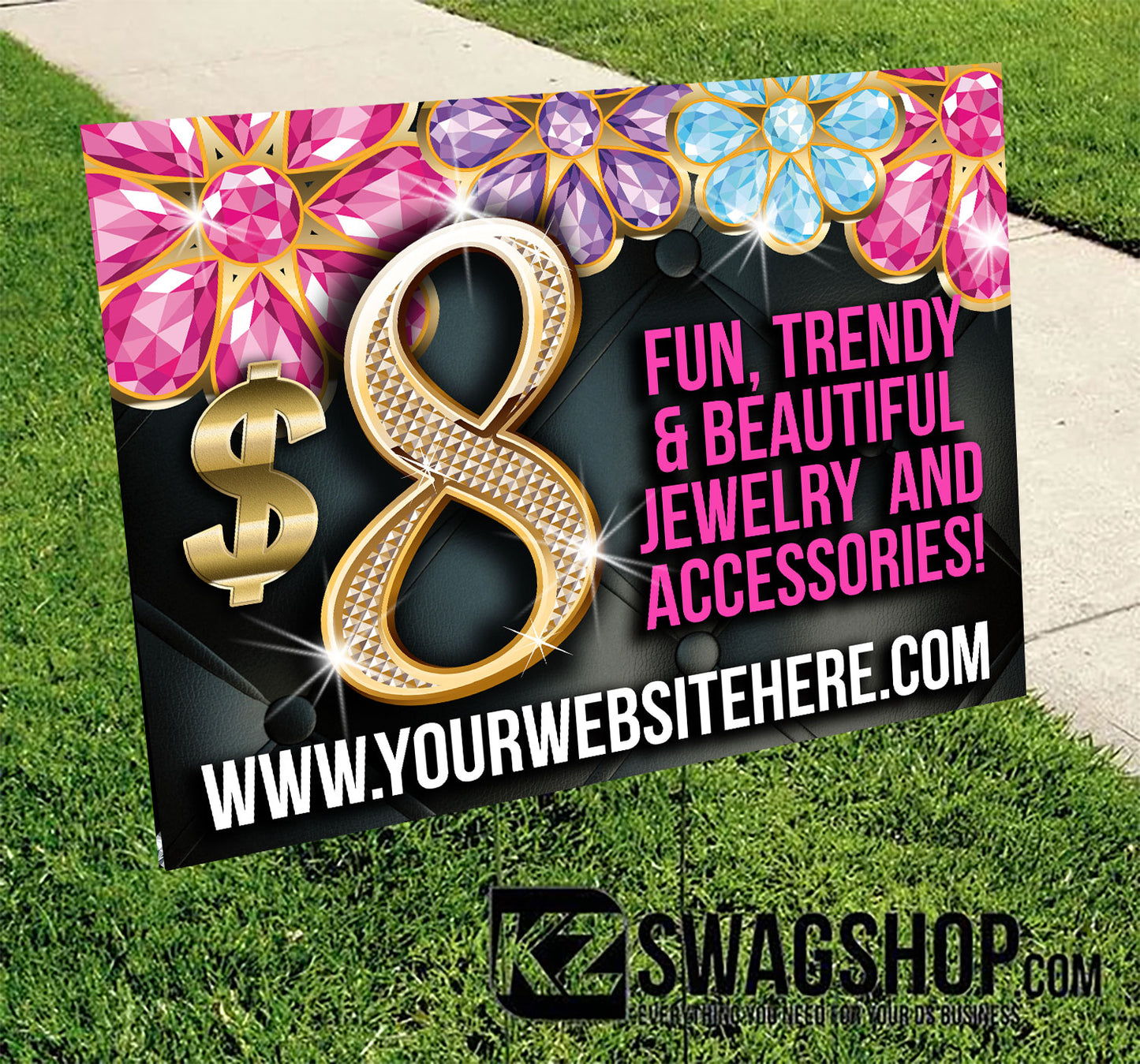 $5 Bling Yard Sign set of 2- Bloom