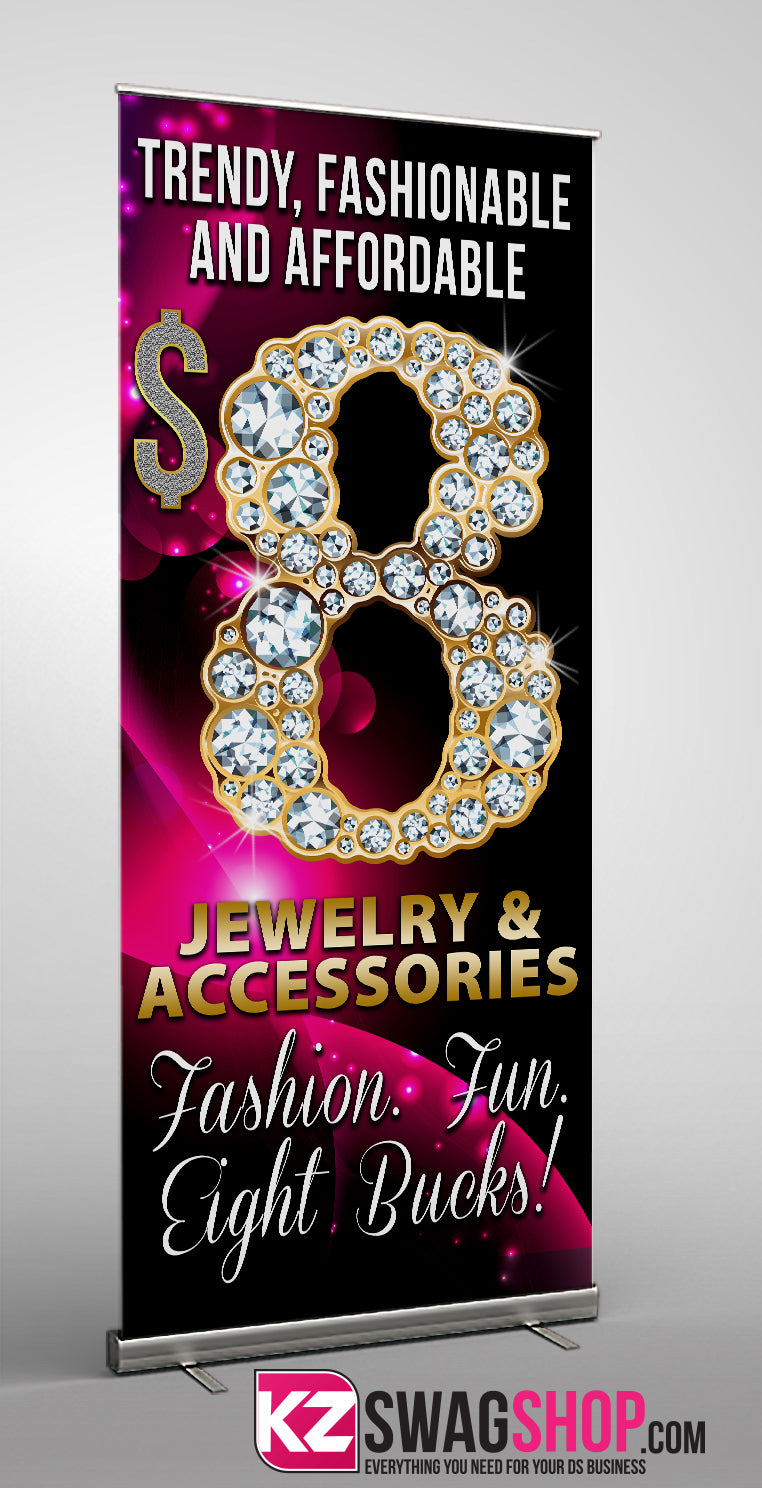 $8 Bling Retractable Banner style 1