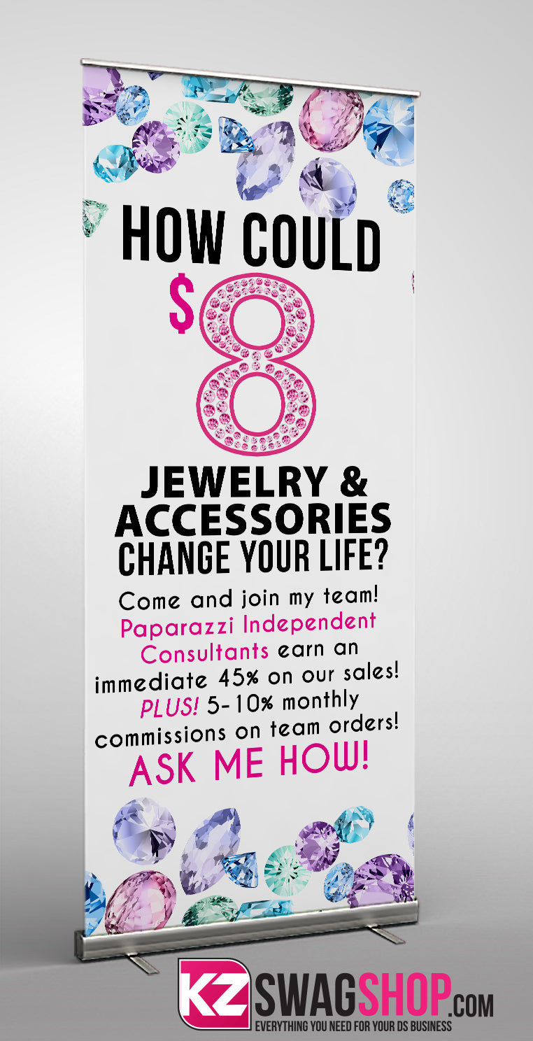 $8 Bling Retractable Banner style 22