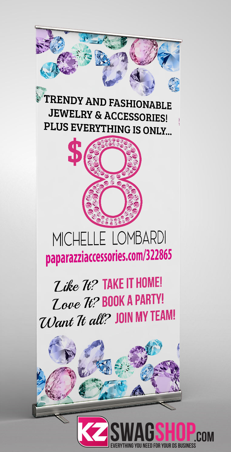 $8 Bling Retractable Banner style 24