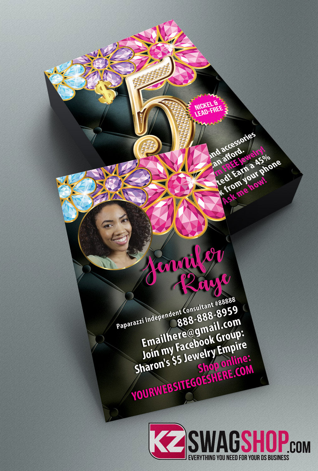 $5 Bling Jewelry Business Cards Style 21
