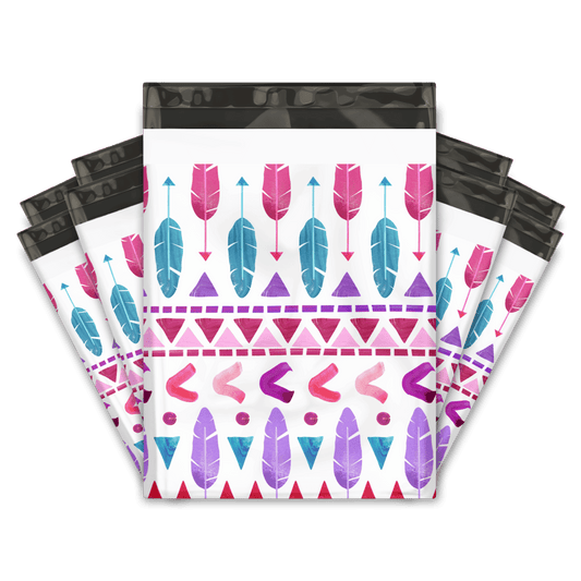 10x13 Boho Tribal Arrows Designer Poly Mailers Shipping Envelopes Premium Printed Bags