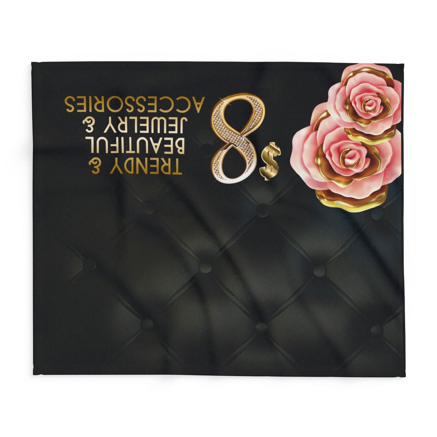 $8 Bling 50"x60" Fleece Table Cover - ROSEGOLD