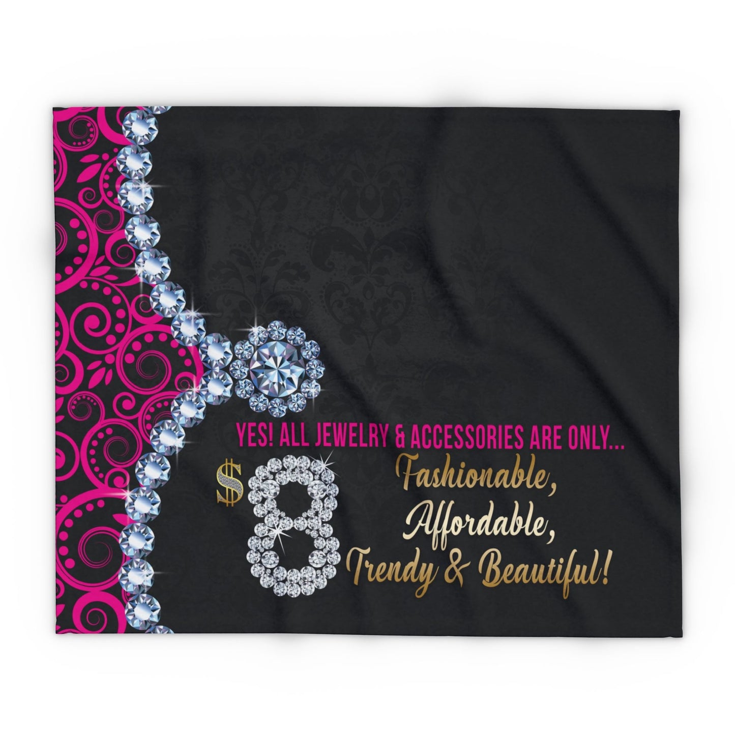 $8 Bling 50"x60" Fleece Table Cover - GLAM