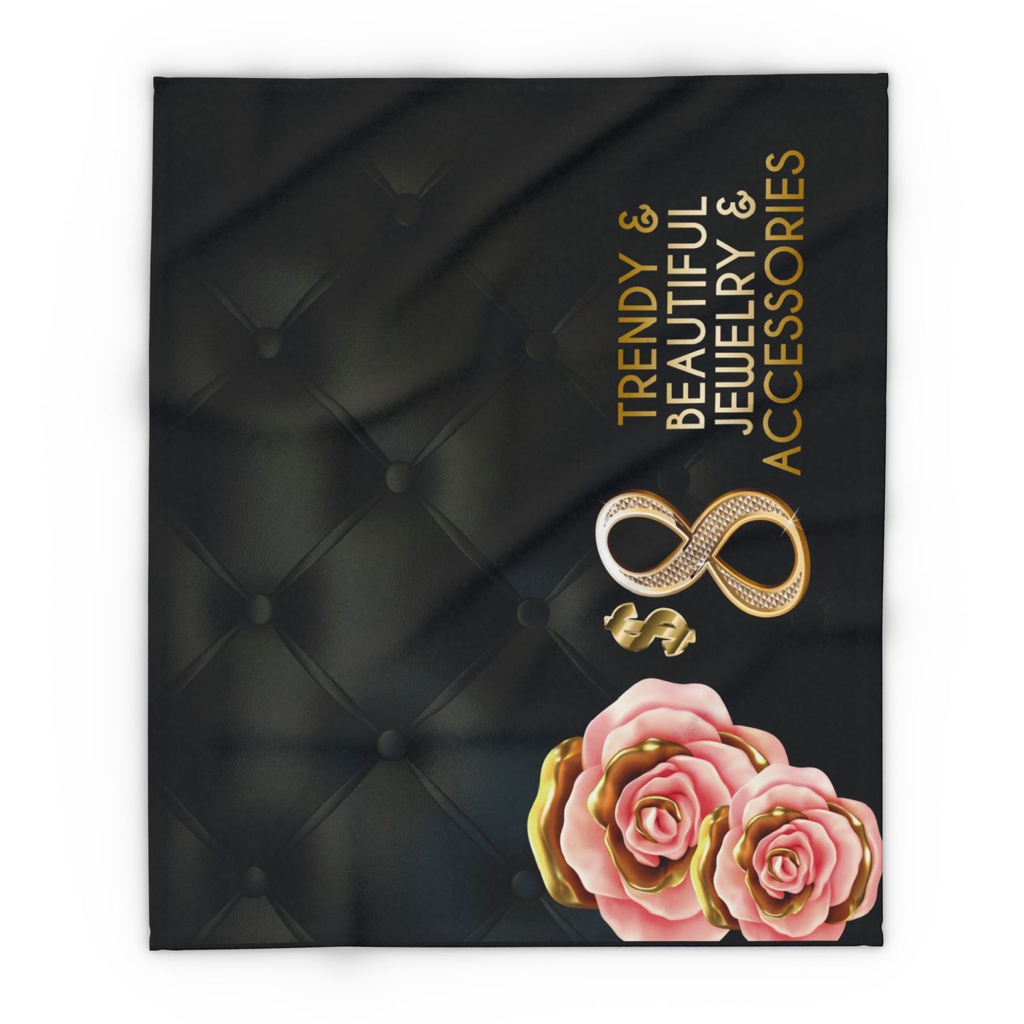 $8 Bling 50"x60" Fleece Table Cover - ROSEGOLD