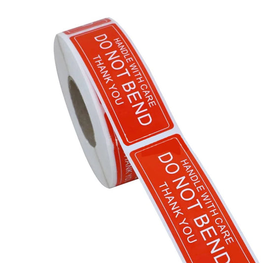 3x1 Red Handle with care sticker labels pack of 50