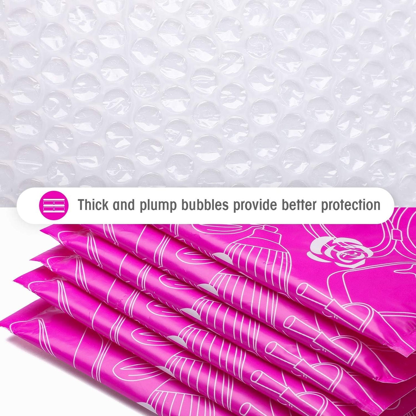 4x8 Inch Bubble-Mailer Padded Envelope | Pink Rose