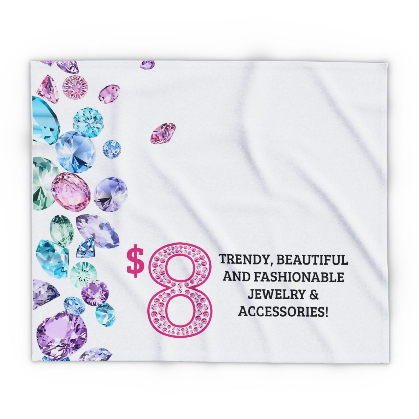 $8 Bling 50"x60" Fleece Table Cover - JEWELS