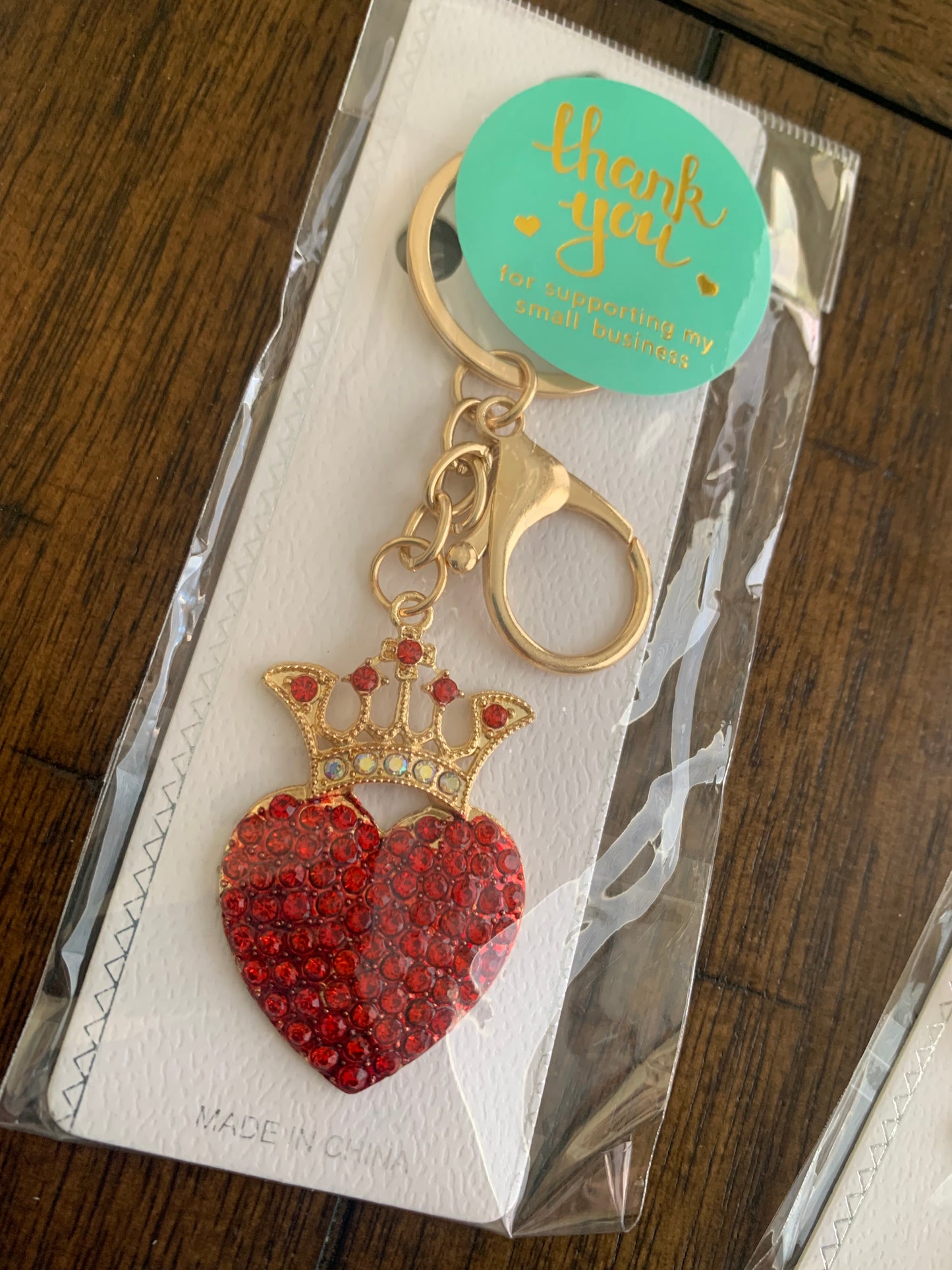 Bling Assorted crown and hearts keychains/purse charms thank you gift pack of 6