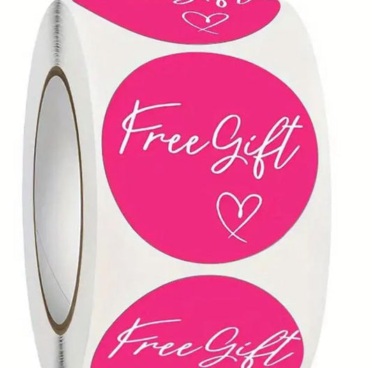 1" Hot Pink FREE GIFT Stickers (100)