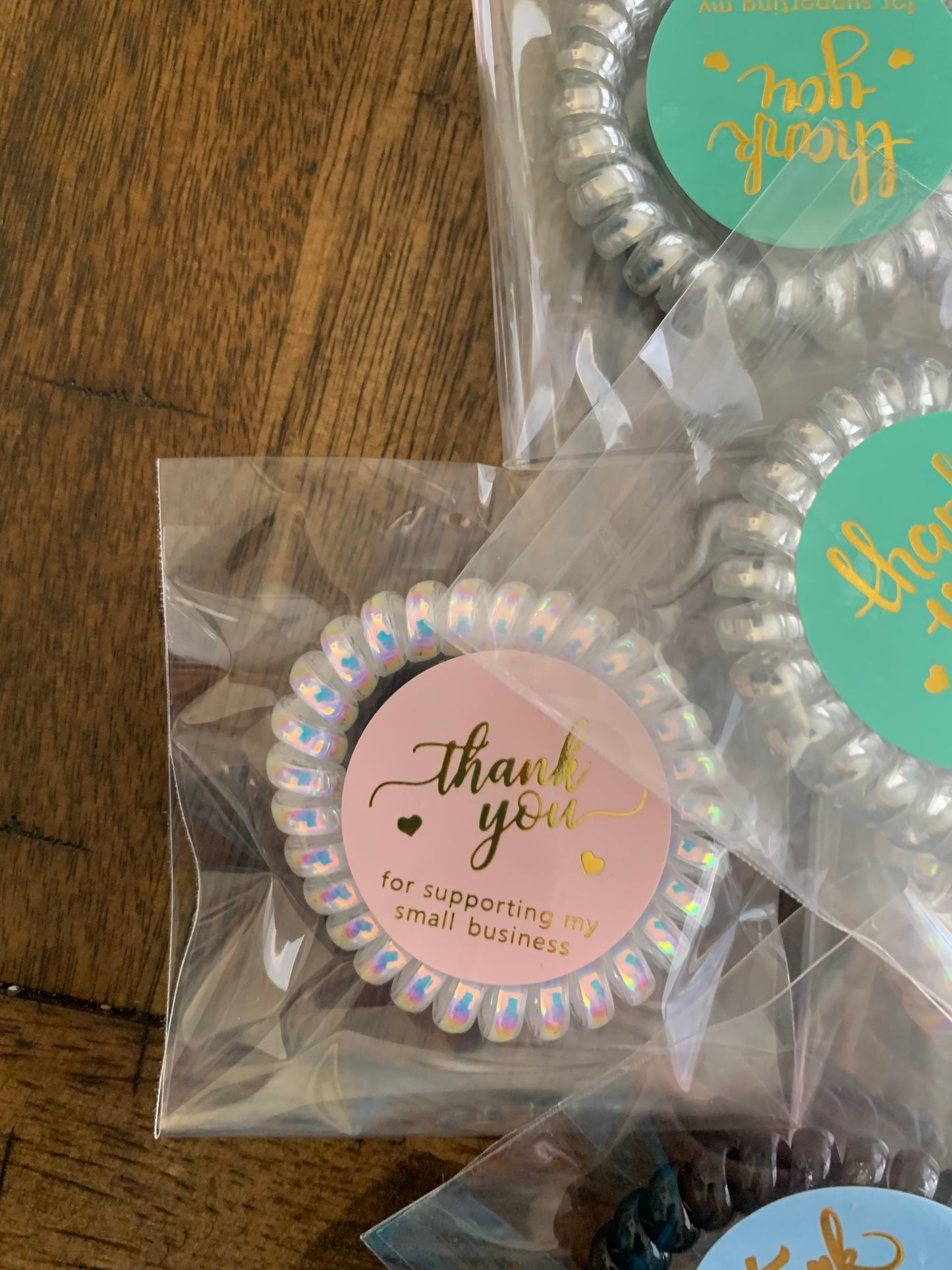Bling Assorted metallic hair coils thank you gift pack of 10