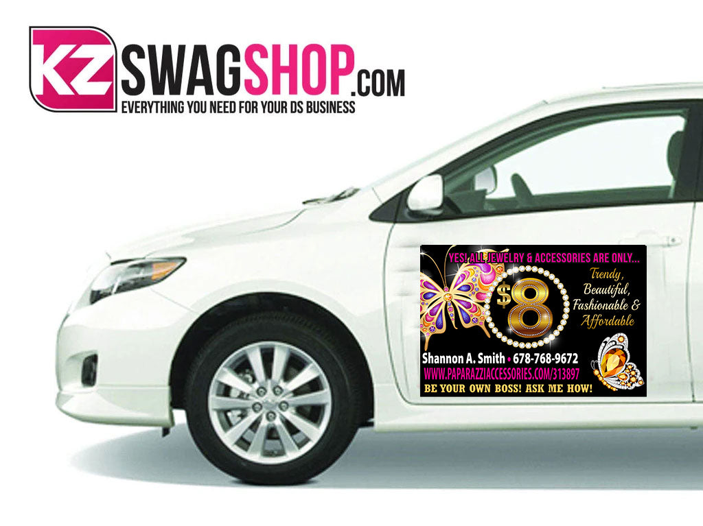 $8 BLING Car Door Magnet - BEAUTIFLY - Set of 2