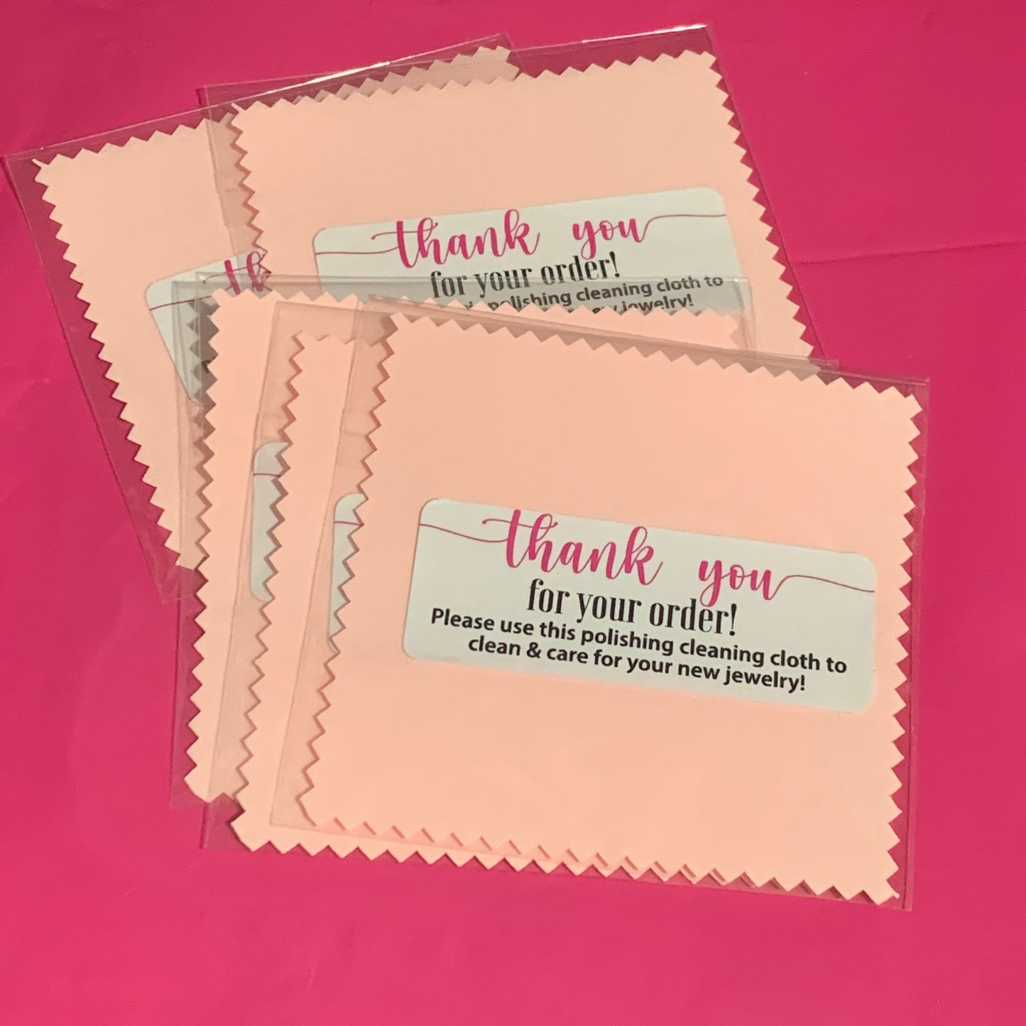 Bling Anti-tarnish cleaning cloths for jewelry thank you gift pack of 5