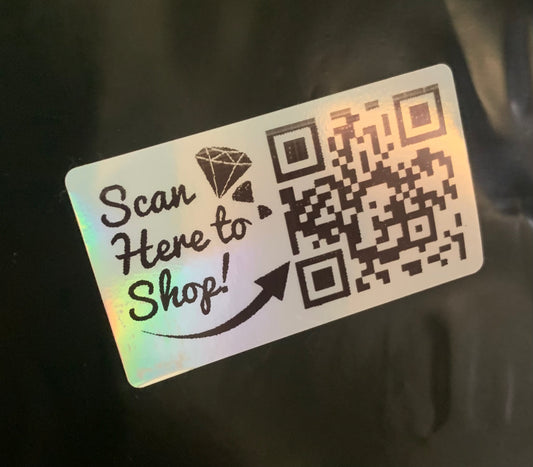 Personalized Full Color Qr code stickers holographic pack of 100