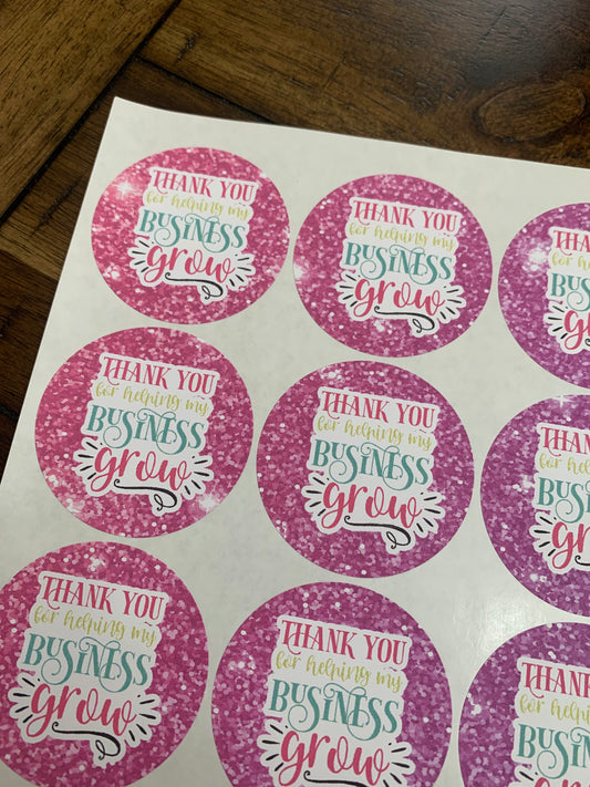 2" Thank you for helping my business grow stickers - 12