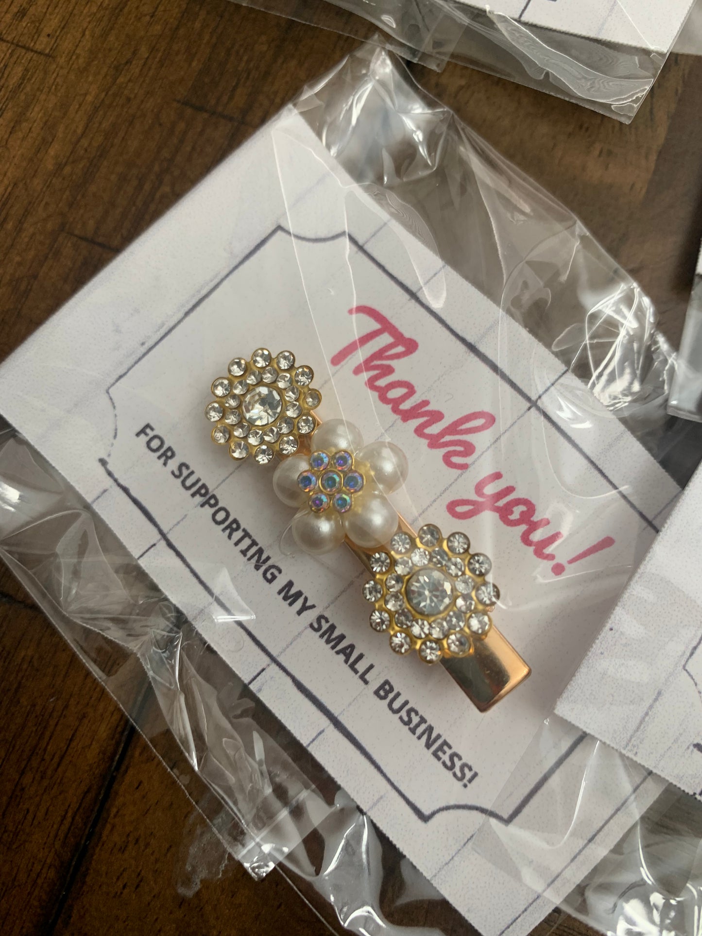 Bling Assorted rhinestones hair clips thank you gift pack of 10