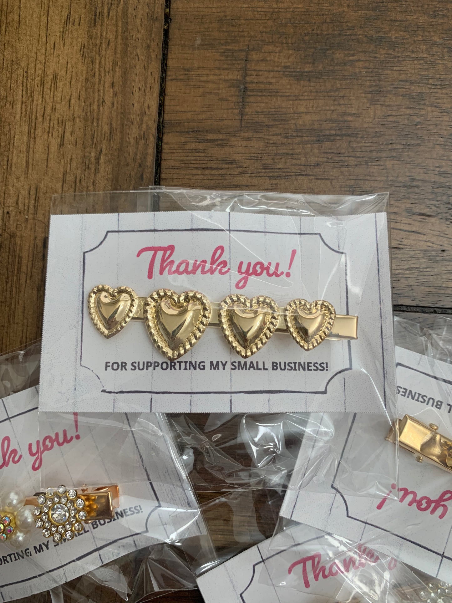 Bling Assorted rhinestones hair clips thank you gift pack of 10