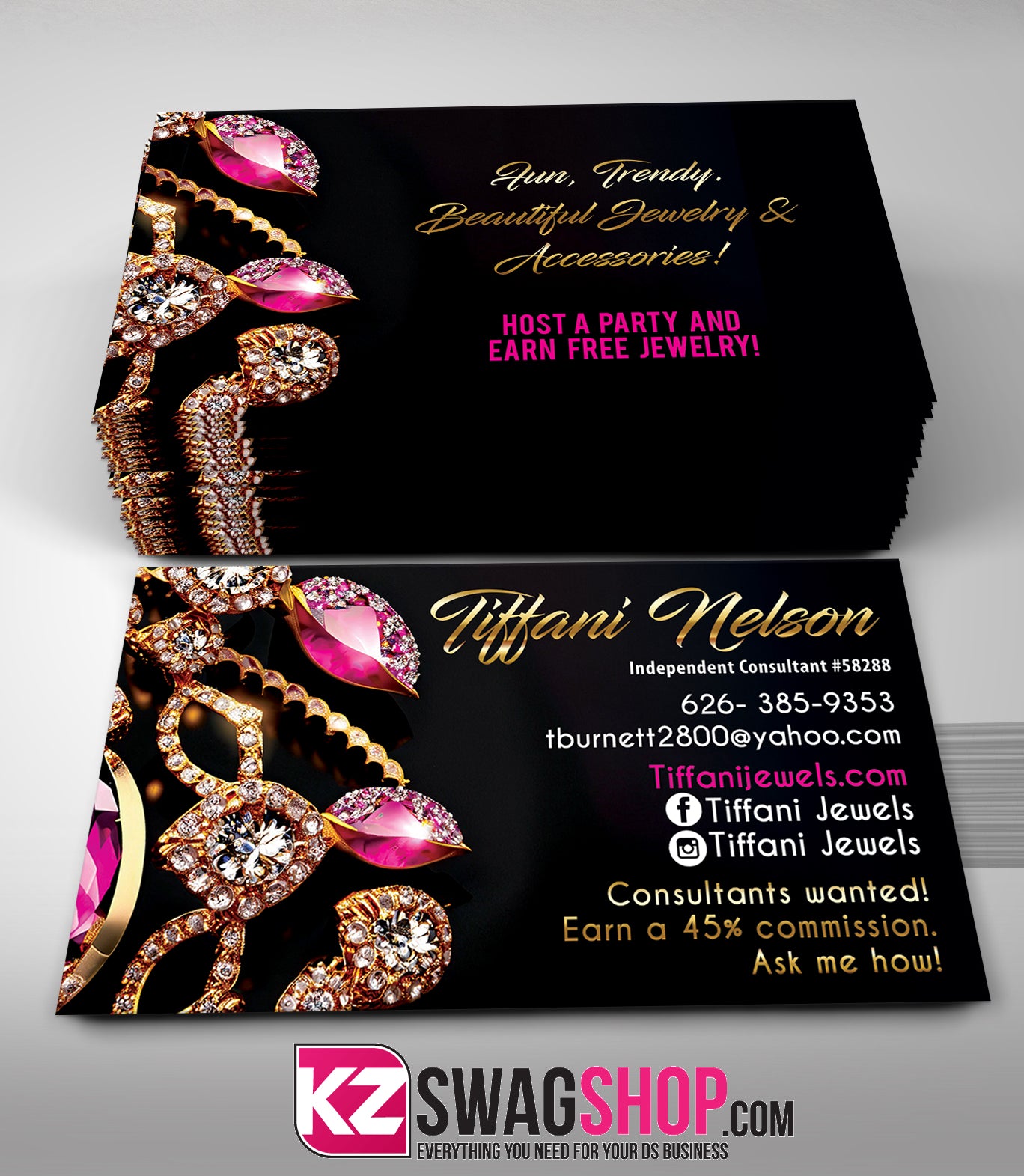 $8 Bling Jewelry Business Cards Style 42