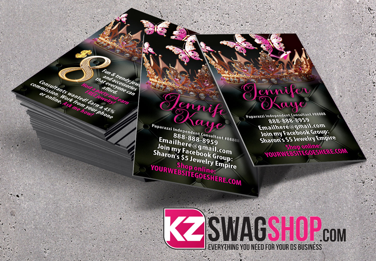 $8 Bling Jewelry Business Cards Style 45