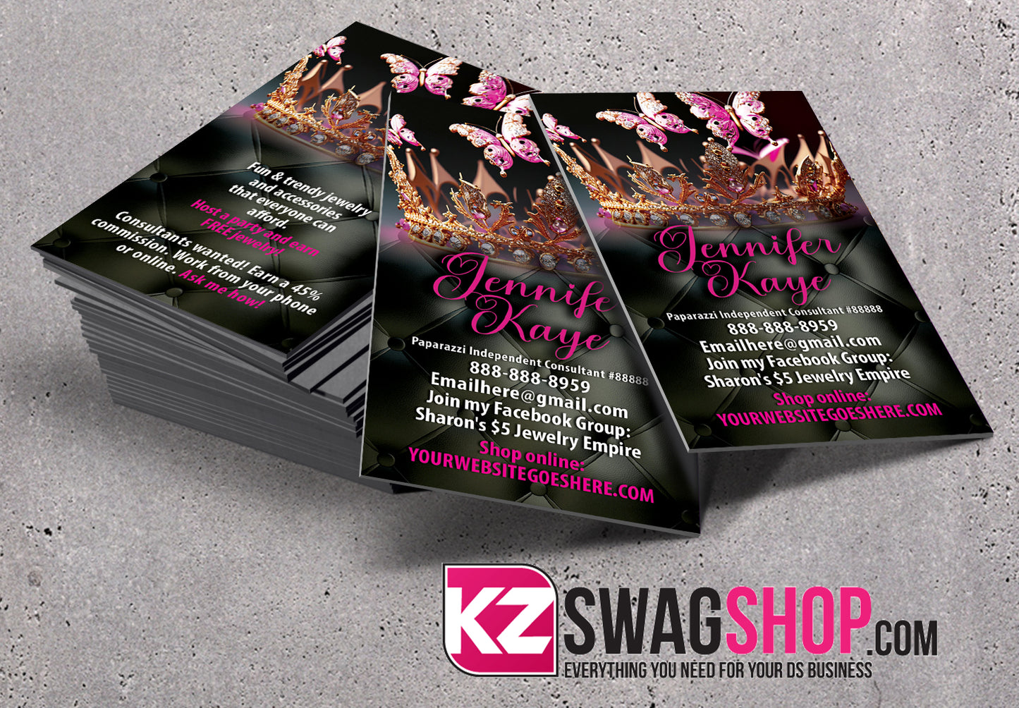 $8 Bling Jewelry Business Cards Style 45
