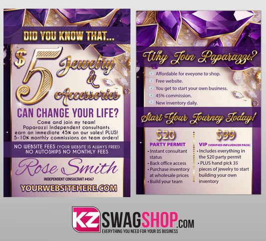 Bling 4x6 Recruiting Blitz Cards - ROYAL