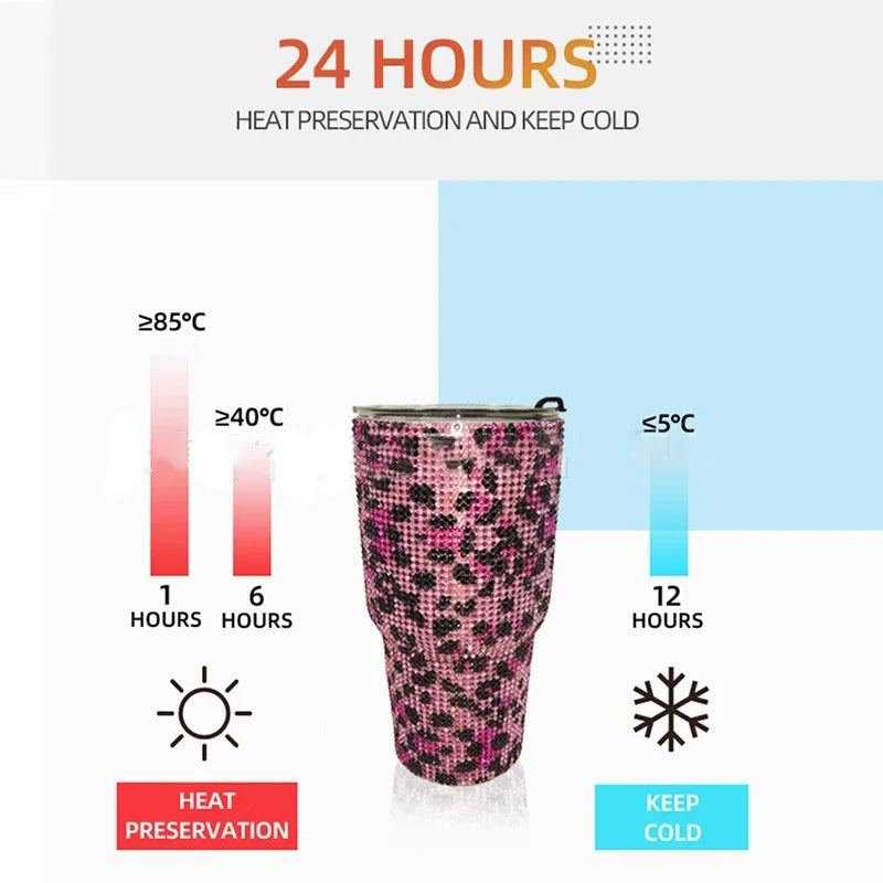 NEW! Bling Sparkling Rhinestone Stainless Steel Tumbler - 30oz