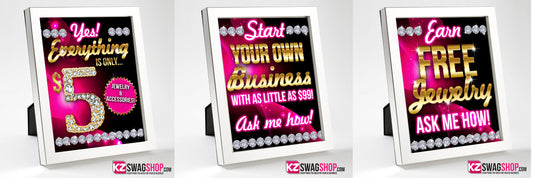 $5 Bling 8x10 Table Signs set of 3