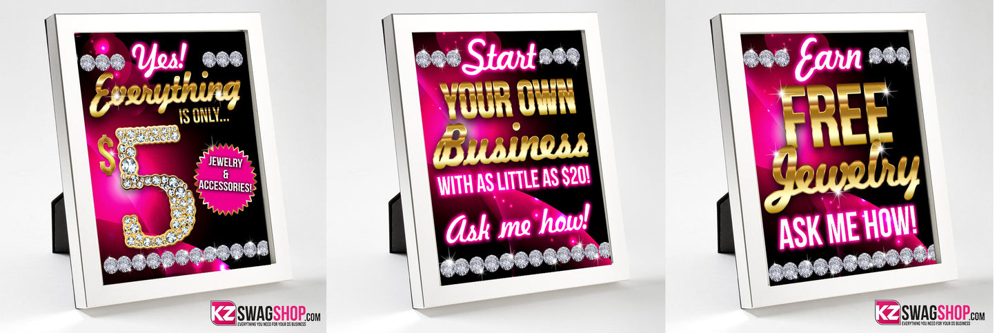 $5 Bling 8x10 Table Signs set of 3