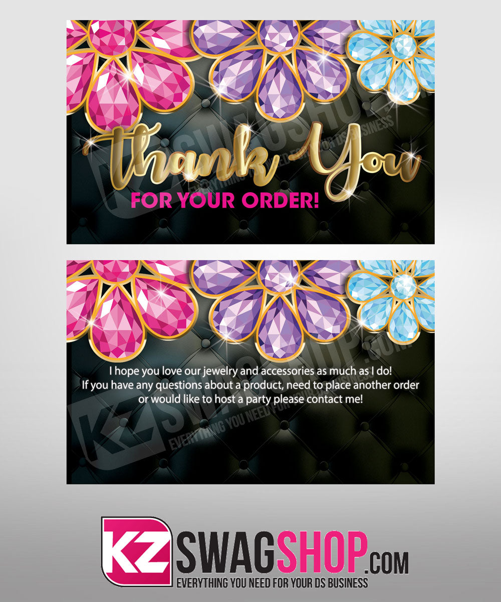 $5 Bling Thank You Cards- ALL DESIGNS - PERSONALIZED