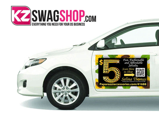 $5 Bling Car Door Magnet - SUNFLOWERS - Set of 2