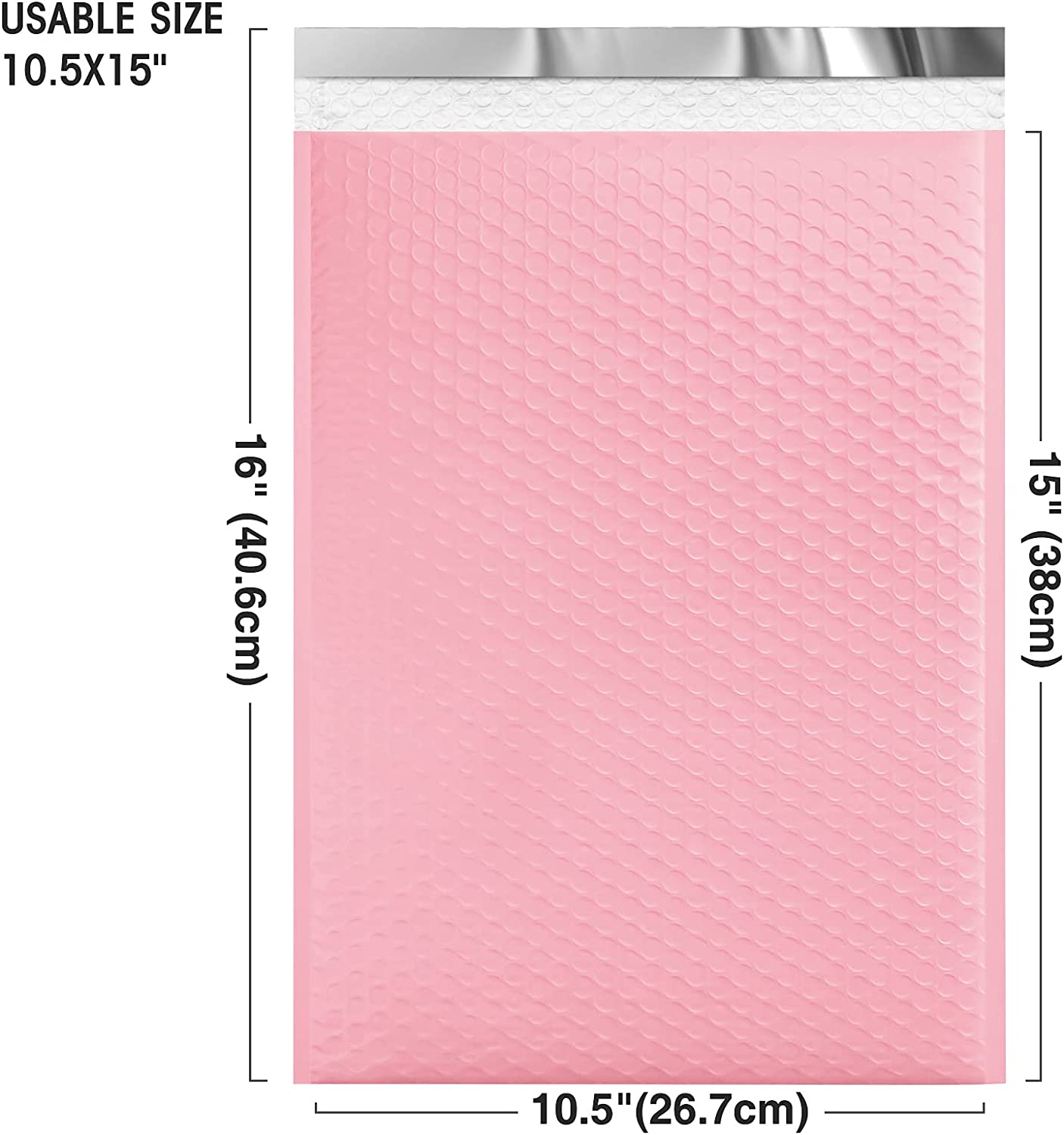 10.5x16 Bubble-Mailer Padded Envelope | Sakura Pink