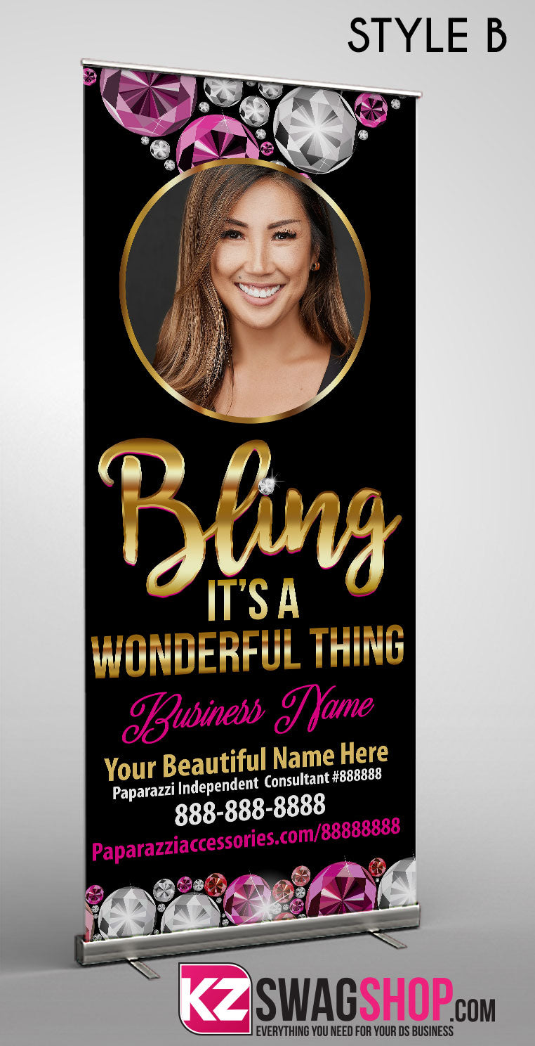 $8 Bling Retractable Banner-GEMZ