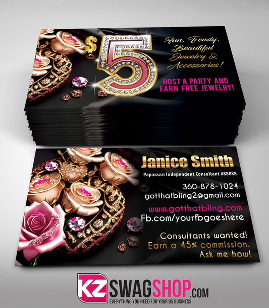 $5 Bling Jewelry Business Cards Style 44