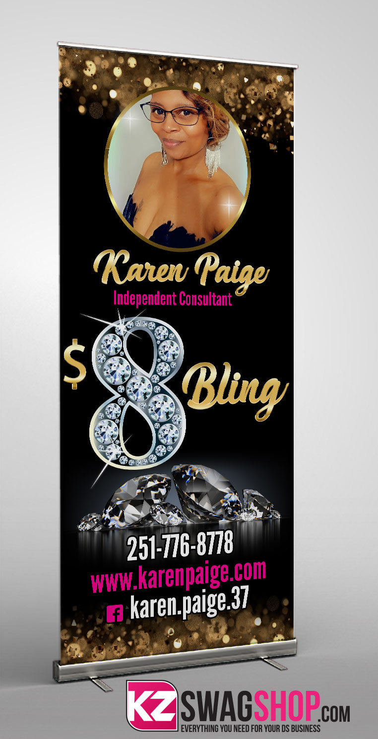 $8 Bling Retractable Banner style 16