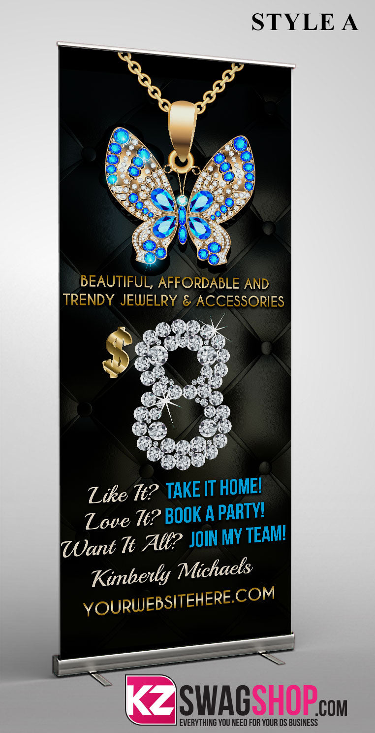 $8 Bling Retractable Banner style 32