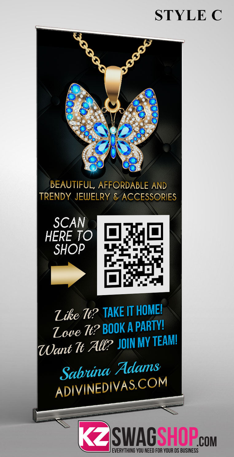 $8 Bling Retractable Banner style 32
