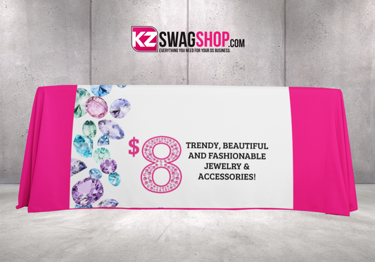 $8 Bling 50"x60" Fleece Table Cover - JEWELS