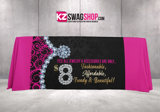 $8 Bling 50"x60" Fleece Table Cover - GLAM