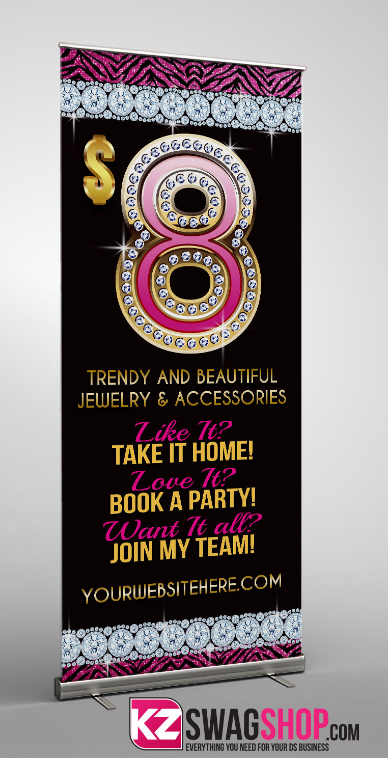 $8 Bling Retractable Banner style 10