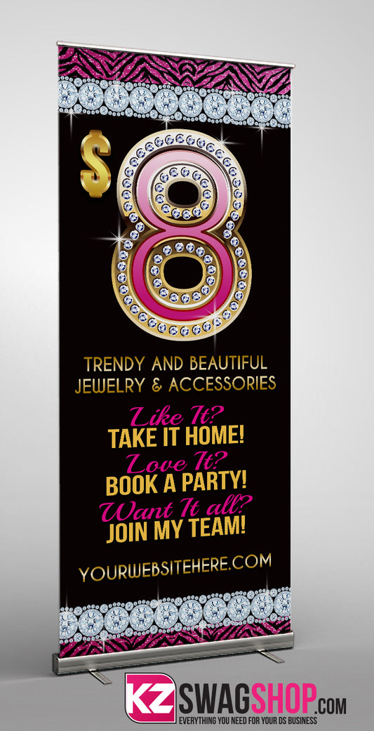 $8 Bling Retractable Banner style 10