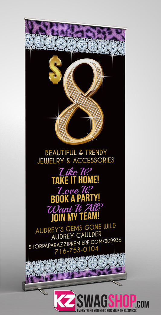 $8 Bling Retractable Banner style 26