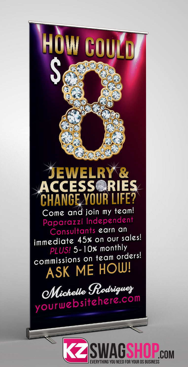 $8 Bling Retractable Banner style 3